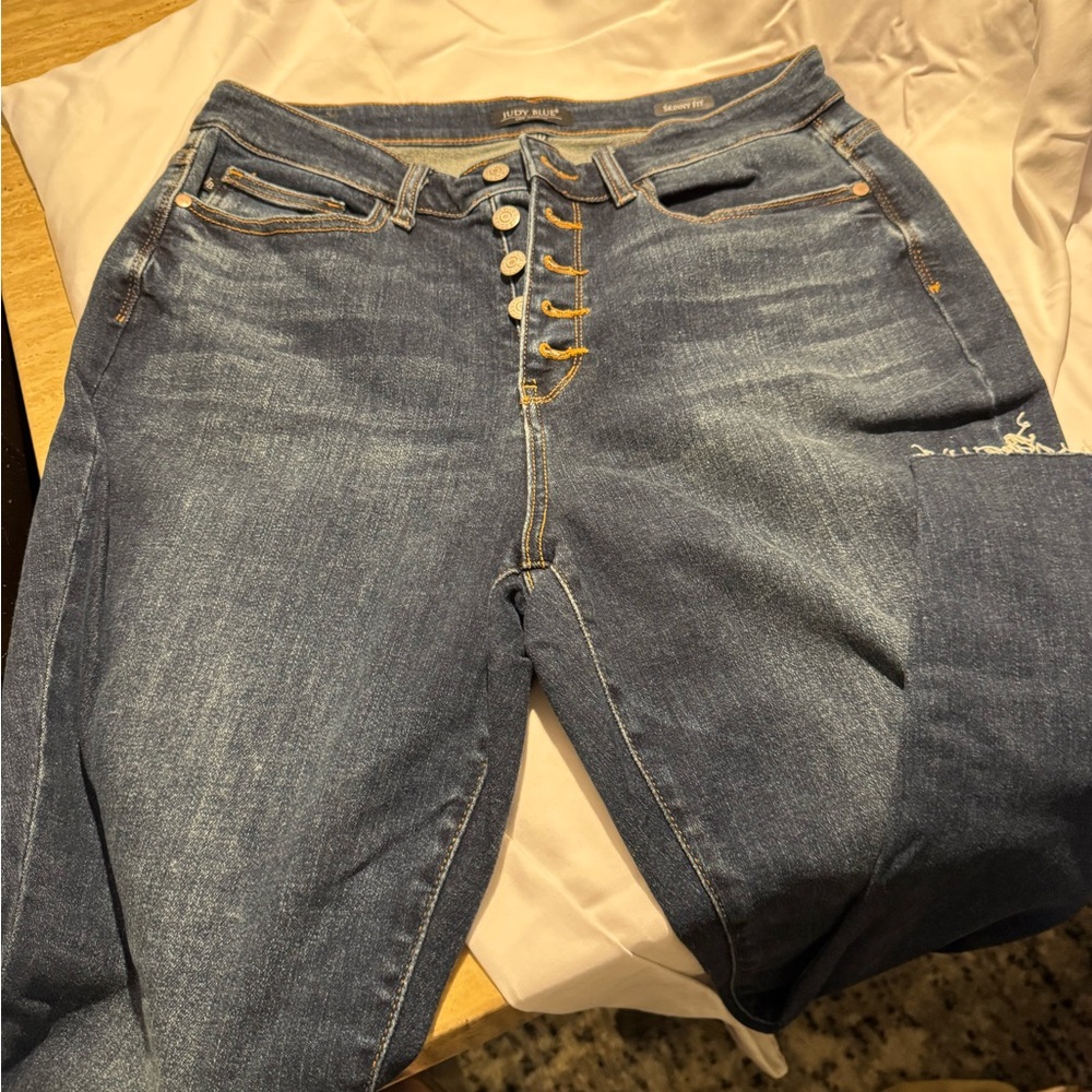 Judy Blue High Rise Denim with Button Detail